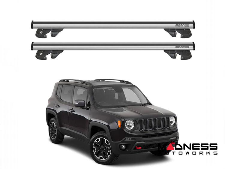 Jeep Renegade Roof Rack Cross Bars - for models w/ factory roof rails - Silver